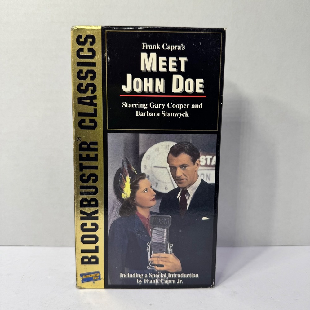 Meet John Doe VHS Blockbuster Classics (1940) Gary Cooper Barbara Stanwyck‎ VTG